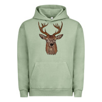 Pigment Oil Green deer Urban Hoodie - JahusDesignShop
