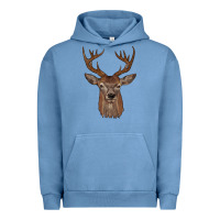 Pigment Pebble Blue deer Urban Hoodie - JahusDesignShop