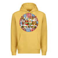 Antique Gold Merry Christmas Coffee Cups Premium Hoodie - Artiststas