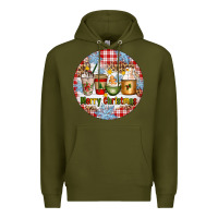 Army Green Merry Christmas Coffee Cups Premium Hoodie - Artiststas