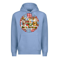 Colony Blue Merry Christmas Coffee Cups Premium Hoodie - Artiststas