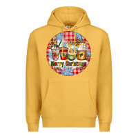 Mustard Merry Christmas Coffee Cups Premium Hoodie - Artiststas