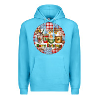 Ocean Blue Merry Christmas Coffee Cups Premium Hoodie - Artiststas