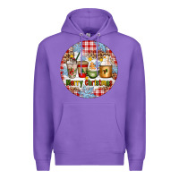 Purple Merry Christmas Coffee Cups Premium Hoodie - Artiststas