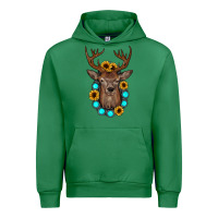 Emerald deer gemstone sunflower Urban Hoodie - JahusDesignShop