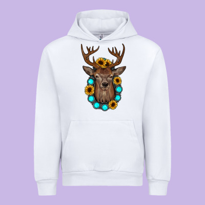 Deer Gemstone Sunflower Urban Hoodie Designed By Jahusdesignshop