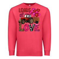 Cardinal valentine's day loads of love tractor with pin heart balloons Premium Sweatshirt - RanaPortraitStore