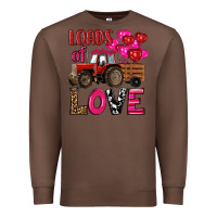 Chestnut valentine's day loads of love tractor with pin heart balloons Premium Sweatshirt - RanaPortraitStore