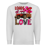 Dove Grey valentine's day loads of love tractor with pin heart balloons Premium Sweatshirt - RanaPortraitStore