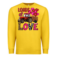 Valentine's Day Loads Of Love Tractor With Pin Heart Balloons Premium Sweatshirt | Teevron