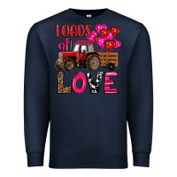 Navy valentine's day loads of love tractor with pin heart balloons Premium Sweatshirt - RanaPortraitStore