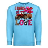 Ocean Blue valentine's day loads of love tractor with pin heart balloons Premium Sweatshirt - RanaPortraitStore