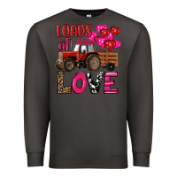 Smoke valentine's day loads of love tractor with pin heart balloons Premium Sweatshirt - RanaPortraitStore