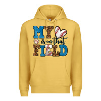 Antique Gold my heart is on that field baseball Premium Hoodie - AdoDesignShop