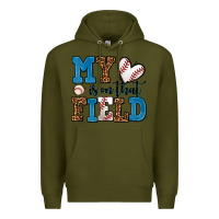 Army Green my heart is on that field baseball Premium Hoodie - AdoDesignShop