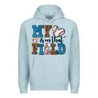 Blue Mist my heart is on that field baseball Premium Hoodie - AdoDesignShop