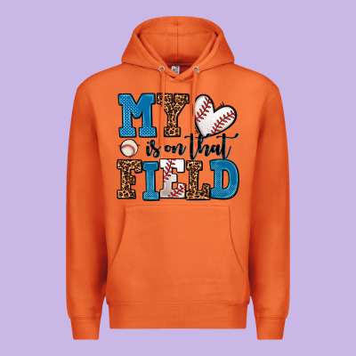My Heart Is On That Field Baseball Premium Hoodie Designed By Adodesignshop