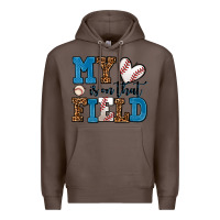 Coffee my heart is on that field baseball Premium Hoodie - AdoDesignShop