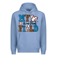 Colony Blue my heart is on that field baseball Premium Hoodie - AdoDesignShop