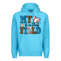 Ocean Blue my heart is on that field baseball Premium Hoodie - AdoDesignShop