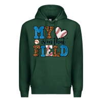 Sports Green my heart is on that field baseball Premium Hoodie - AdoDesignShop