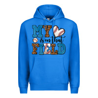 True Royal my heart is on that field baseball Premium Hoodie - AdoDesignShop