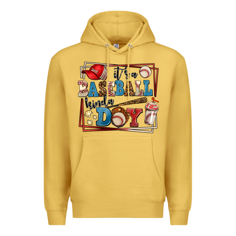 Its A Baseball Kinda Day Premium Hoodie by AdoDesignShop | Teevron