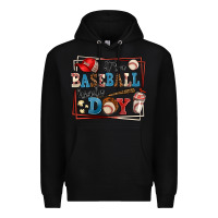 Black its a baseball kinda day Premium Hoodie - AdoDesignShop