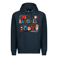 Navy its a baseball kinda day Premium Hoodie - AdoDesignShop
