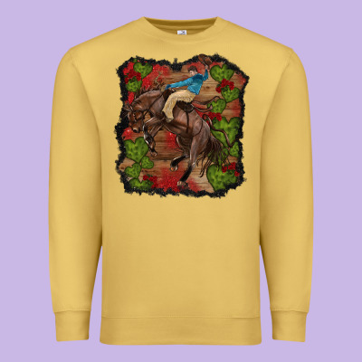Premium Sweatshirt valentine's day cowboy cactus rose