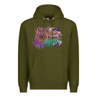 Army Green Leopard, Cowhide, Wood Pattern Frame Premium Hoodie - Bettercallsaul
