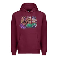 Burgundy Leopard, Cowhide, Wood Pattern Frame Premium Hoodie - Bettercallsaul