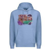 Colony Blue Leopard, Cowhide, Wood Pattern Frame Premium Hoodie - Bettercallsaul