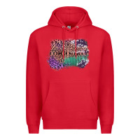 Red Leopard, Cowhide, Wood Pattern Frame Premium Hoodie - Bettercallsaul