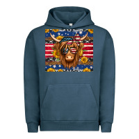 Pigment Midnight Navy 4th of july longhaired cow tumbler Urban Hoodie - Jasminsmagicworld