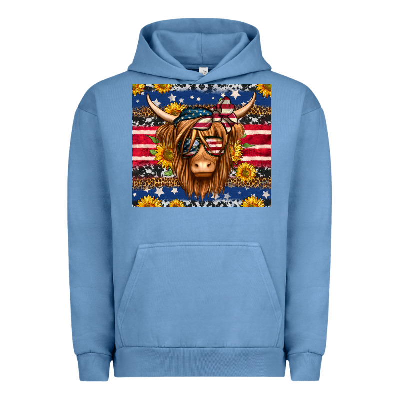 4th Of July Longhaired Cow Tumbler Urban Hoodie by Jasminsmagicworld | Teevron