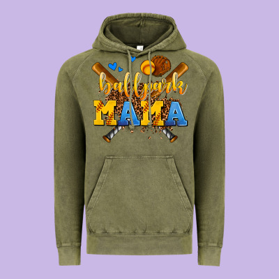 Ballpark Mama Vintage Hoodie Designed By Adodesignshop