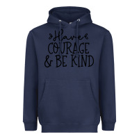 Navy be kind Heavyweight Hoodie - Unal Design