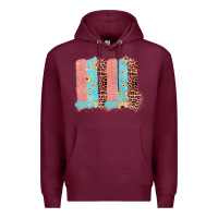 Burgundy Sunflower Leopard Jute Pattern Brushstrokes Premium Hoodie - Bettercallsaul
