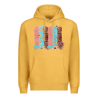 Mustard Sunflower Leopard Jute Pattern Brushstrokes Premium Hoodie - Bettercallsaul