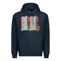 Navy Sunflower Leopard Jute Pattern Brushstrokes Premium Hoodie - Bettercallsaul