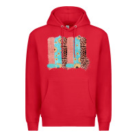 Red Sunflower Leopard Jute Pattern Brushstrokes Premium Hoodie - Bettercallsaul