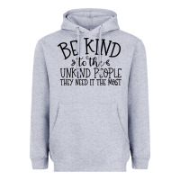 Heather Grey be kind Heavyweight Hoodie - Unal Design
