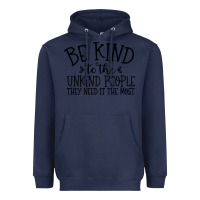 Navy be kind Heavyweight Hoodie - Unal Design