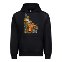 Black idaho map long haired cow Urban Hoodie - Jasminsmagicworld