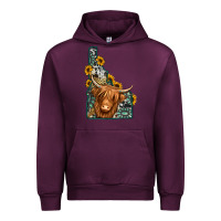 Mauve Wine idaho map long haired cow Urban Hoodie - Jasminsmagicworld