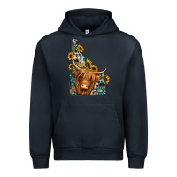 Navy idaho map long haired cow Urban Hoodie - Jasminsmagicworld