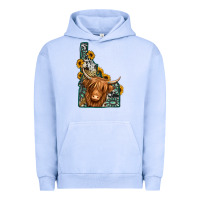 Pigment Grape Ice idaho map long haired cow Urban Hoodie - Jasminsmagicworld