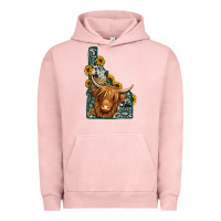 Pigment Salmon idaho map long haired cow Urban Hoodie - Jasminsmagicworld