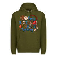 Army Green hey batter batter swing Premium Hoodie - AdoDesignShop